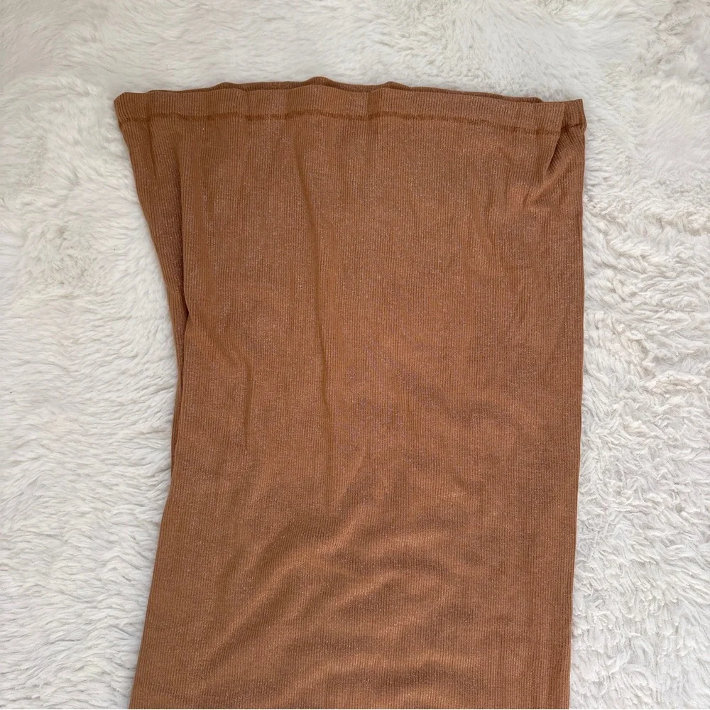 SKIMS Camel Long Sleeve Maxi Dress Shimmer - Picture 7 of 7
